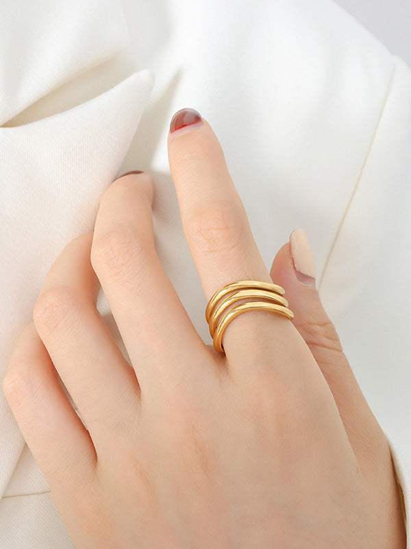 Titanium Steel Three-Layered Ring - Trendsi - Flyclothing LLC