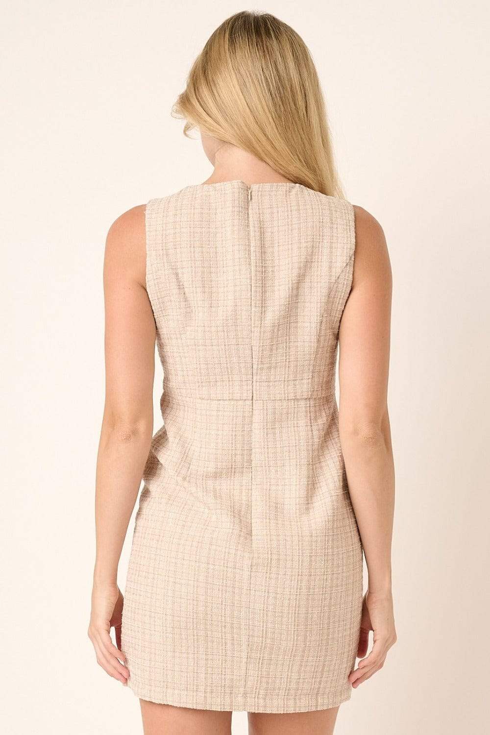 Mittoshop Tweed Sleeveless Mini Dress - Trendsi - Flyclothing LLC