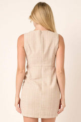 Mittoshop Tweed Sleeveless Mini Dress - Trendsi - Flyclothing LLC
