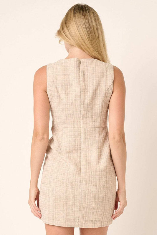 Mittoshop Tweed Sleeveless Mini Dress - Trendsi - Flyclothing LLC
