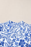 Printed Notched Puff Sleeve Dress - Trendsi
