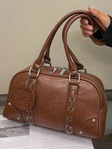 Vintage Style Leather Shoulder Bag - Trendsi - Flyclothing LLC