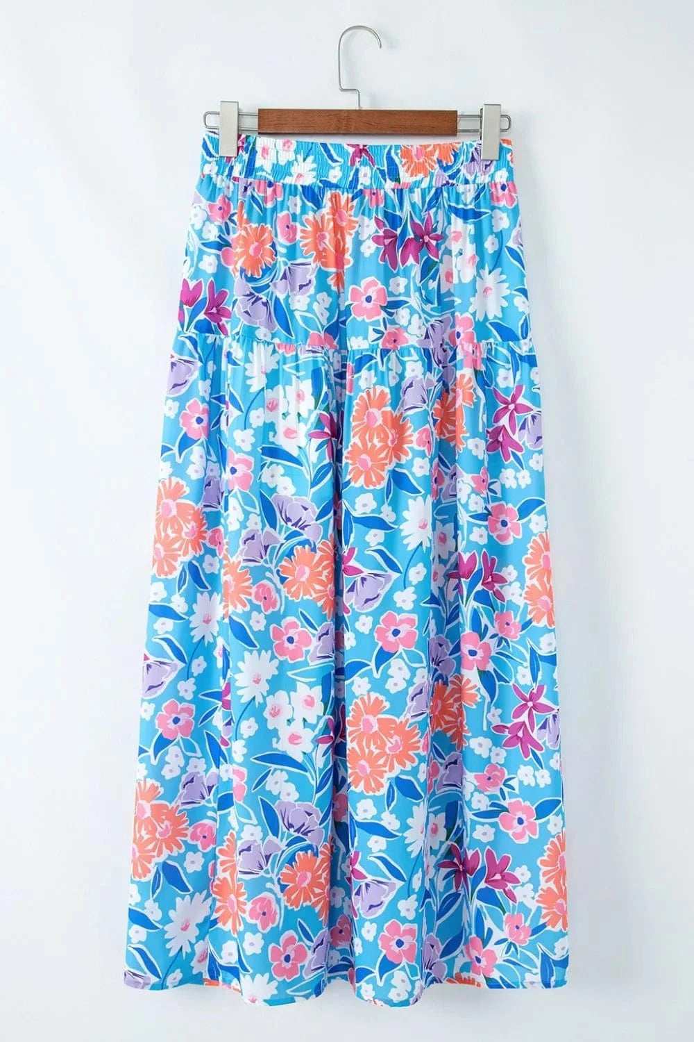 Floral Printed High Waist Split Skirt - Trendsi - Flyclothing LLC
