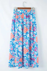Floral Printed High Waist Split Skirt - Trendsi - Flyclothing LLC