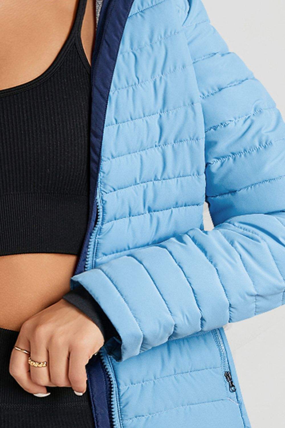 Turtleneck Zip Up Long Sleeve Jacket - Trendsi - Flyclothing LLC