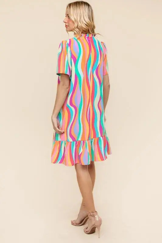 Haptics Tiered Woven Ruffle Hem Dress - Trendsi - Flyclothing LLC