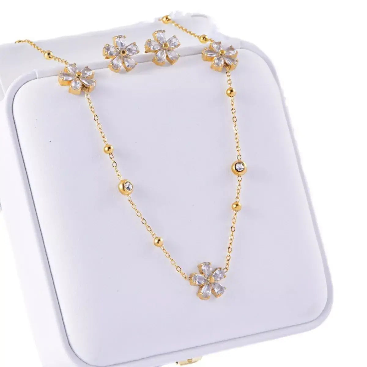 18K Gold-Plated Flower Jewelry Set - Trendsi - Flyclothing LLC