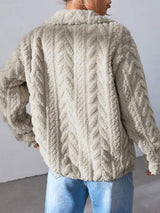 Fuzzy Zip Up Long Sleeve Jacket - Trendsi - Flyclothing LLC