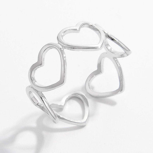 925 Sterling Silver Heart Ring - Trendsi - Flyclothing LLC