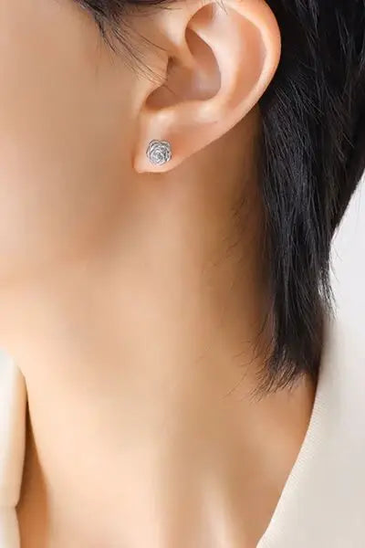 Titanium Steel Flower Stud Earrings - Trendsi - Flyclothing LLC