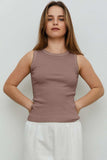 THE BLANK LAB Round Neck Ribbed Cropped Tank - Trendsi - Flyclothing LLC