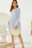 Pocketed Round Neck Long Sleeve Dress - Trendsi - Flyclothing LLC