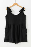 Scoop Neck Tie Shoulder Romper - Trendsi - Flyclothing LLC