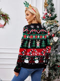 Reindeer Button Up Long Sleeve Cardigan - Trendsi