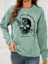 Skull Graphic Dropped Shoulder Sweatshirt - Trendsi - Flyclothing LLC