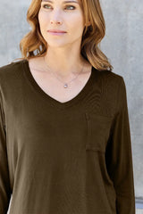 Basic Bae Full Size V-Neck Long Sleeve Top - ShopBasicbae - Flyclothing LLC