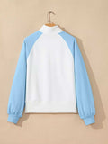 Color Block Snap Buttons Sweatshirt - Trendsi - Flyclothing LLC