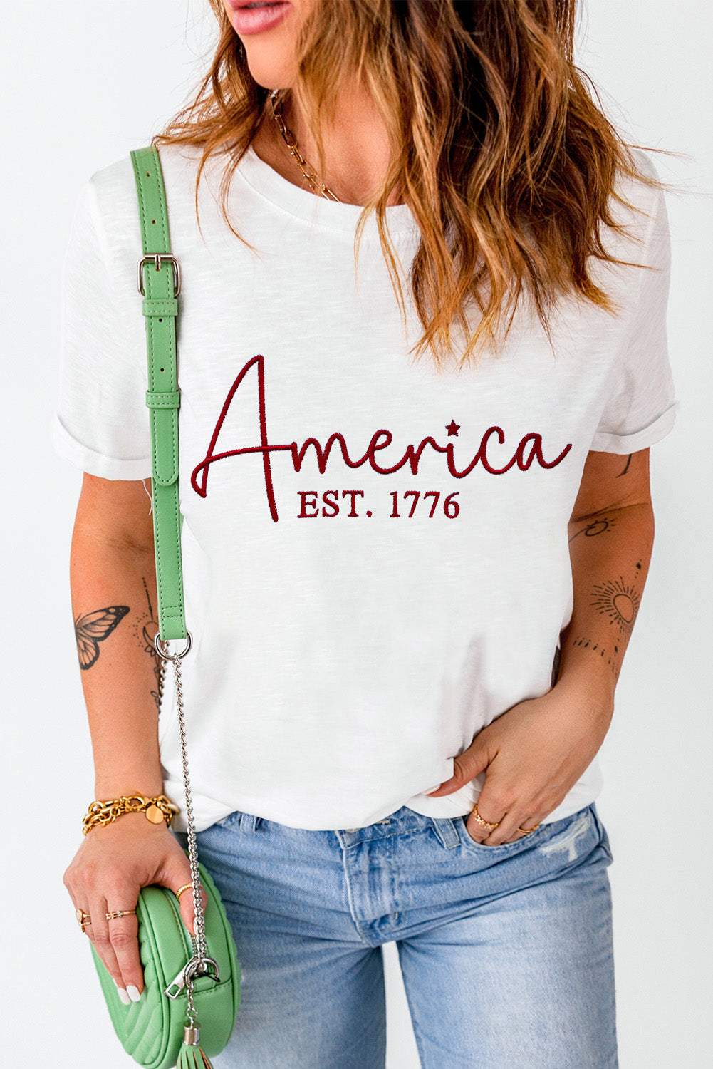 Letter Graphic Round Neck Short Sleeve T-Shirt - Trendsi - Flyclothing LLC