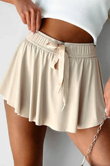 Drawstring High Waist Lined Active Skorts - Trendsi - Flyclothing LLC