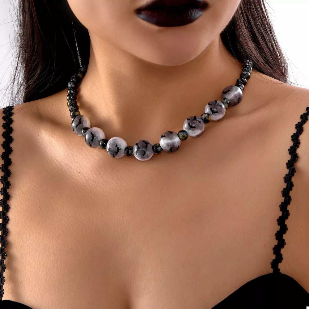 Halloween Beaded Necklace and Bracelet Set - Trendsi - Flyclothing LLC