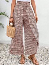 Tied Printed Wide Leg Pants - Trendsi - Flyclothing LLC