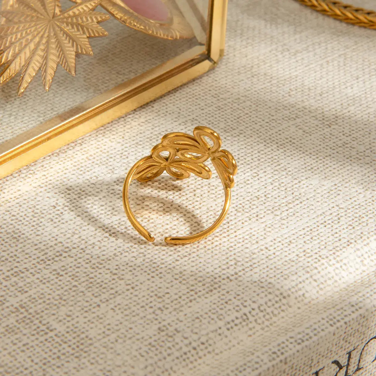 Stainless Steel Flower Ring - Trendsi - Flyclothing LLC