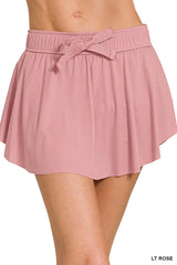 Zenana Ruffle Hem Tennis Skirt With Hidden Inner Pockets - Trendsi - Flyclothing LLC