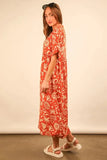 VERY J Oversized Printed Shirt Midi Dress - Trendsi