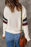 Contrast Dropped Shoulder Long Sleeve Sweater - Trendsi
