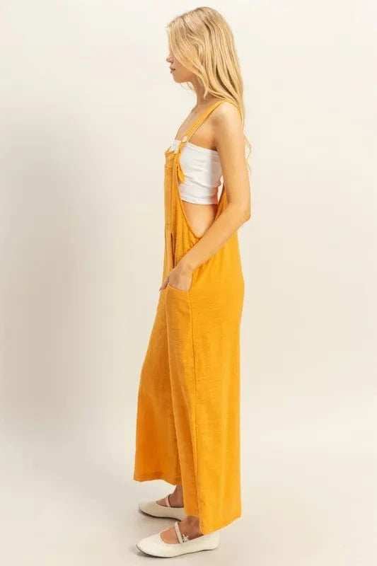 HYFVE Textured Wide Leg Overall - Trendsi - Flyclothing LLC