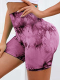 Tie-Dye High Waist Active Shorts - Trendsi - Flyclothing LLC
