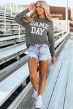 GAME DAY Striped Round Neck Long Sleeve Top - Trendsi - Flyclothing LLC