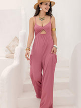 Cutout Scoop Neck Sleeveless Jumpsuit - Trendsi - Flyclothing LLC