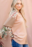 And The Why Printed Color Block Hooded Waffle Top - Trendsi - Flyclothing LLC