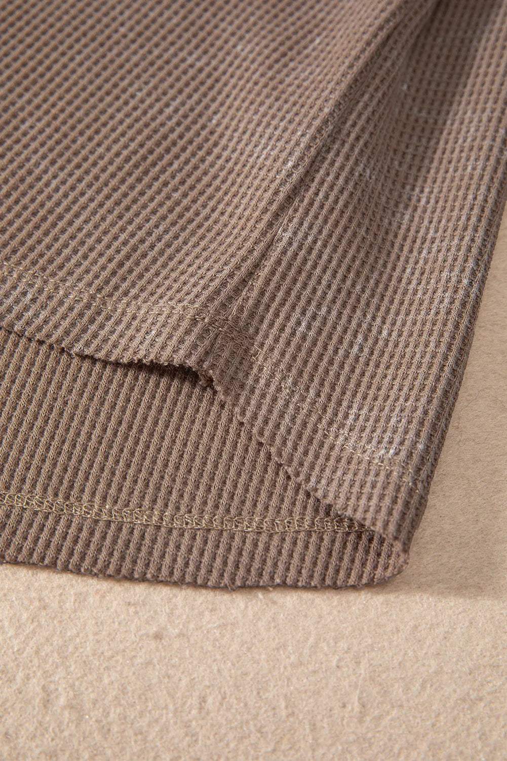 Notched Long Sleeve Top - Trendsi - Flyclothing LLC