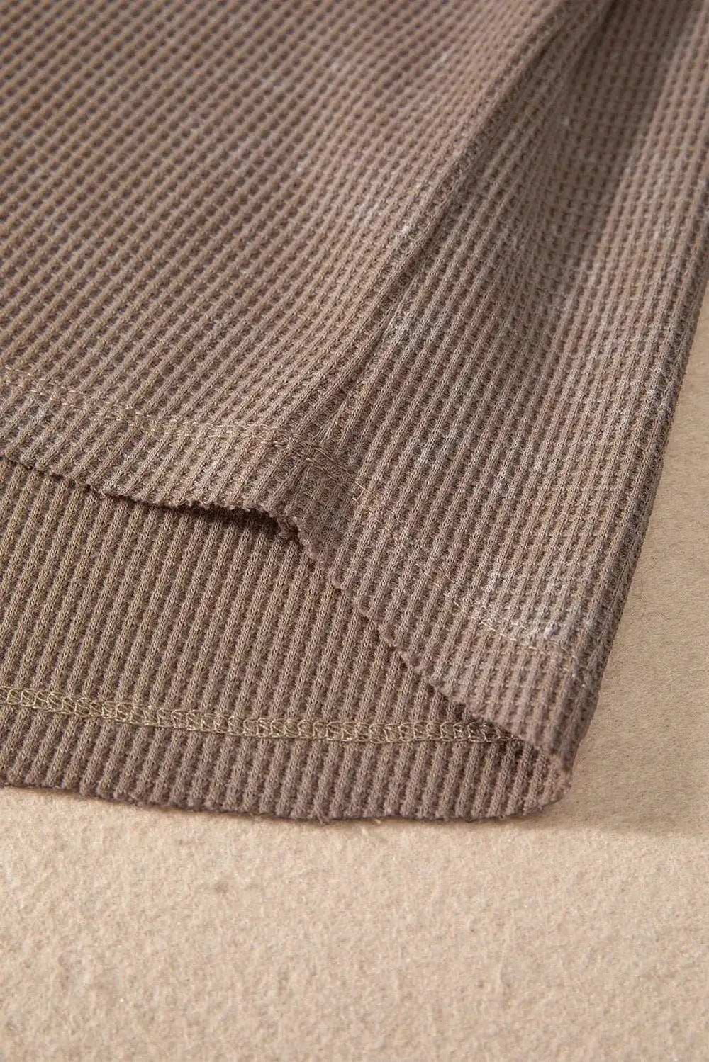 Notched Long Sleeve Top - Trendsi - Flyclothing LLC