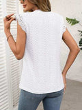 Lace Detail Round Neck Cap Sleeve Top - Trendsi - Flyclothing LLC