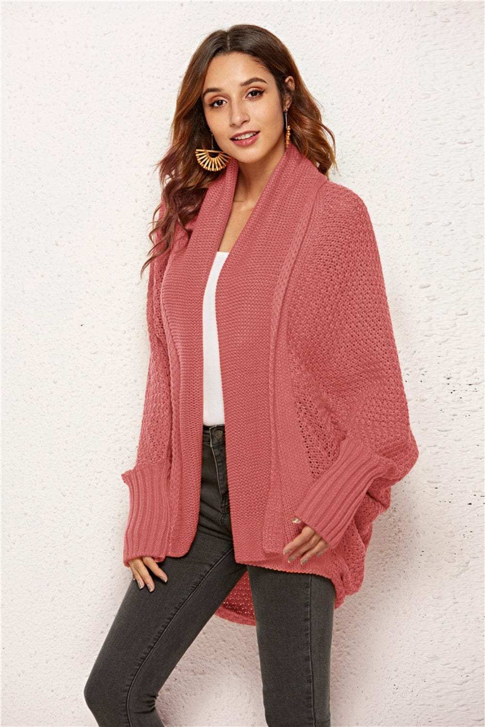 Angel Wings Open Front Batwing Sleeve Cardigan - Trendsi - Flyclothing LLC
