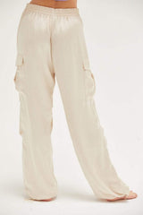 HYFVE Approach Satin Drawstring Hem Cargo Pants - Trendsi - Flyclothing LLC