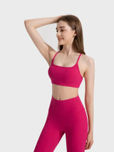 Millennia Crisscross Back Scoop Neck Active Cami with Detachable Chest Pads - Trendsi - Flyclothing LLC
