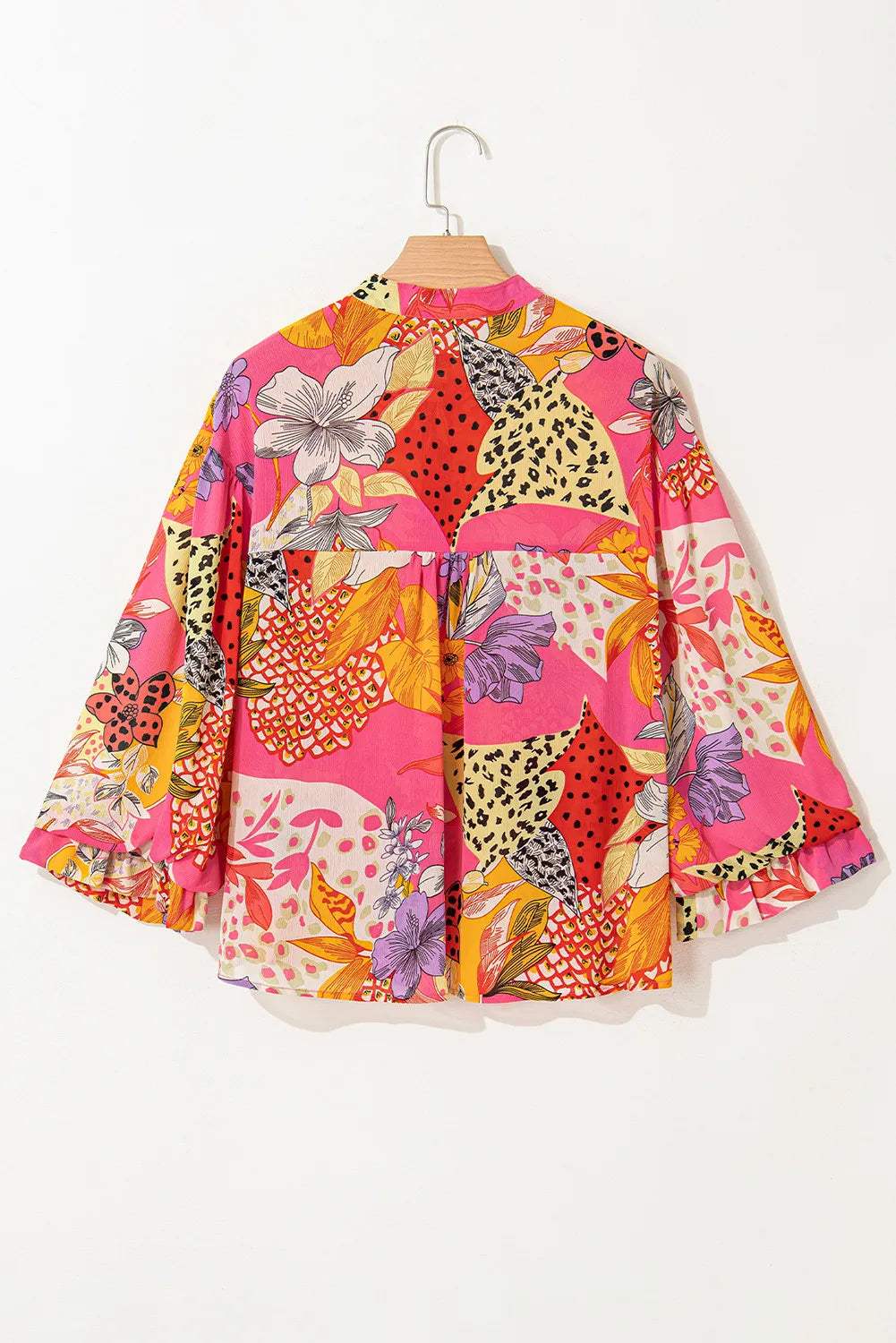 Printed Button Down Long Sleeve Shirt - Trendsi - Flyclothing LLC