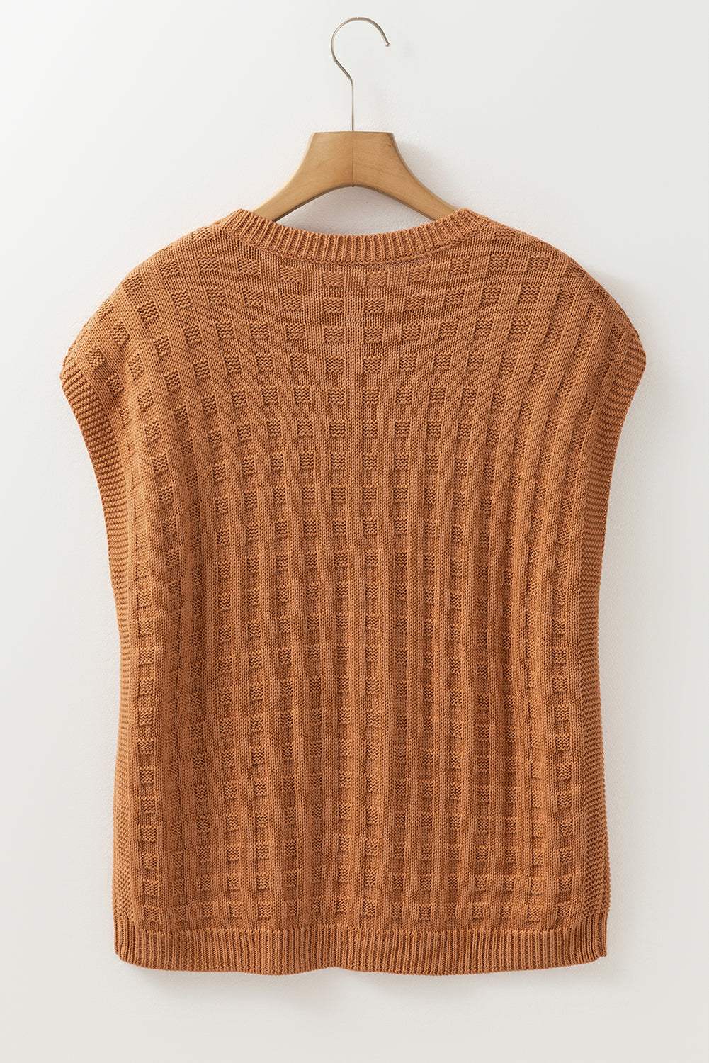 Round Neck Cap Sleeve Sweater Vest - Trendsi - Flyclothing LLC