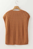Round Neck Cap Sleeve Sweater Vest - Trendsi - Flyclothing LLC