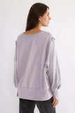 Exposed Seam High-Low Long Sleeve Sweatshirt - Trendsi - Flyclothing LLC