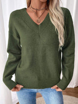 Perfee Twisted V-Neck Long Sleeve Sweatshirt - Trendsi - Flyclothing LLC
