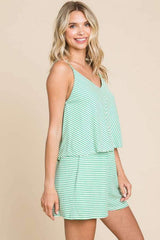 Culture Code Full Size Double Flare Striped Romper - Trendsi - Flyclothing LLC