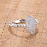 .3Ct Beautiful Oval-Designed Rhodium Ring With Clear CZ - JGI - Flyclothing LLC
