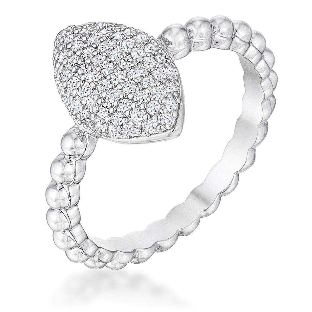 .3Ct Beautiful Oval-Designed Rhodium Ring With Clear CZ - JGI - Flyclothing LLC