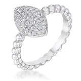 .3Ct Beautiful Oval-Designed Rhodium Ring With Clear CZ - JGI - Flyclothing LLC