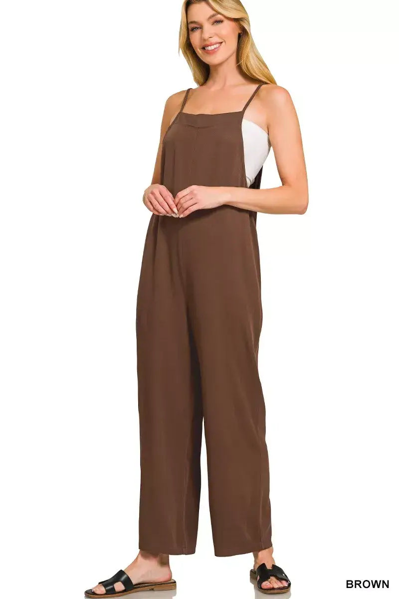 Zenana Rayon Woven Wide Leg Jumpsuit - Trendsi - Flyclothing LLC